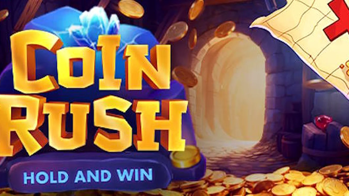 Tampilan visual slot Coin Rush dengan elemen koin emas dan antarmuka 3x3
