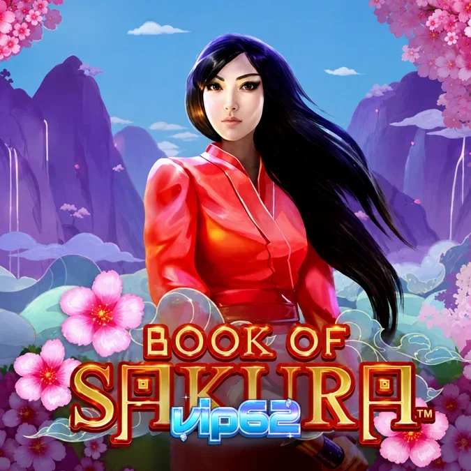 Tampilan visual slot Book of Sakura dengan latar belakang bunga sakura